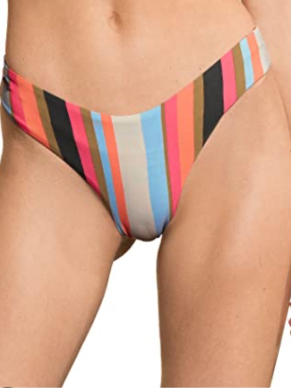 SHEIN thong bottom multicolored stripped  S turquoise pink, black, white…